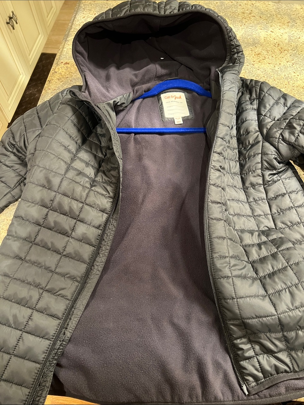 Unisex Cat & Jack Black Quilted Hooded Puffer Jacket (Brand New- Never Worn)
